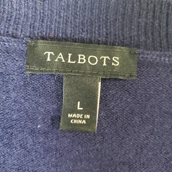 Talbots Womens Multicolor Argyle Lambswool Sweater Size Large - Picture 3 of 5